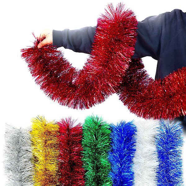 極太 キラキラモール 約 5m { サプライズ 長い 太い モール }{ 金 銀